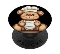 Momento accogliente in cucina con uno chef orsacchiotto PopSockets PopGrip Adesivo