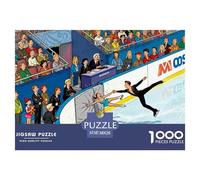 Momento di fallimento nel pattinaggio artistico Puzzle in Legno Impermeabile Puzzles Da 1000 Pezzi Per Adulti Colorati Giochi Di Puzzle Impegnativi