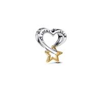 Moments 763513C00 Charm a forma di stella e cuore in argento sterling con lega