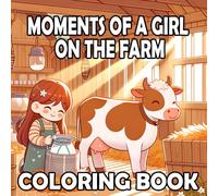 Moments Of A Girl On The Farm: Coloring Book for Adults and Teens