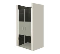 Moments of Glass Box doccia doppia porta a battente, gamma di regolazione 68-71 cm, altezza 185 cm, vetro parzialmente satinato di sicurezza da 6 mm - NM