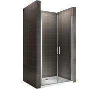 MOMENTS OF GLASS Lara Box doccia 95-98 cm x 180 cm con doppia porta pieghevole, vetro di sicurezza temperato trasparente ESG da 6 mm, profili cromati #NC