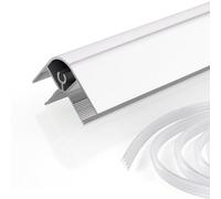 MOMENTS OF GLASS Profilo angolare in alluminio a forma di U di 8 x 10 mm di spessore con 1 guarnizione in gomma inclusa, altezza 180 cm