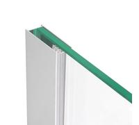 MOMENTS OF GLASS Profilo da parete in alluminio a U 190 cm per box doccia con vetro da 8 mm, 1 gomma riducente inclusa