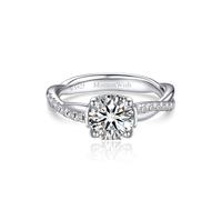 MomentWish Anelli Di Fidanzamento, Regalo Di Anniversario per La Moglie, Anello Di Promessa Moissanite 1carat per Lei, Anelli in Argento Sterling 925 per Le Donne Size-47(14.9)