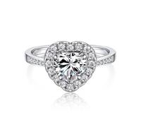 MomentWish Anello per Bambini, 1Karat Moissanite Anello per Bambini, Anello Argento 925 Donna, Hochzeit Valentine Geburtstag Geschenk Size-58(18.5)