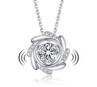 MomentWish Collana Donna Mulino a vento, 1 Carato Moissanite Sparkling Dancing Pietra Collana Donna Argento 925 Ciondolo Gioielli per Donne Fidanzate