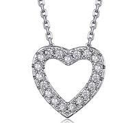 MomentWish Cuore Collana, Regali per Compleanno E Anniversario, Moissanite Diamond Chain Donne, VVS1 D Colore 925 Argento Sterling, Regalo per le Donne Ragazza Mamma