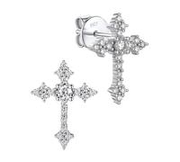MomentWish Moissanite Orecchini a Croce, Orecchini a Bottone Punto Luce in Argento Sterling 925 per donna e uomo Anallergici Regali