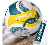 Momevo SunPro Pallone Pallavolo - Pallone Beach Volley Ufficiale, Certificato DVV, Misura 5, Superficie in Morbida Microfibra PU - per Spiaggia e Sport all’Aperto, Idea Regalo (Set con pompa)
