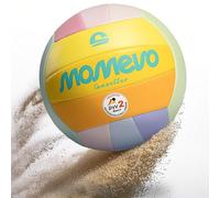 Momevo Sunsetter Pallone Pallavolo - Pallone Beach Volley, confermato DVV, misura ufficiale 5, superficie morbida in poliuretano, ideale come regalo (Rainbow, Sin Pompa Per Palloni)