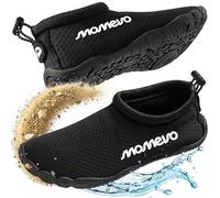 Momevo WaterMates - Ciabatte da bagno per uomo e donna, leggere, antiscivolo, con punta larga, ad asciugatura rapida, per spiaggia, piscina e mare, Nero , 44 EU Larga