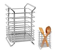 momgyaamz Scola Posate, Metallo Scola Posate da Cucina, Facile da Pulire Portaposate Scolaposate, Design Aperto Porta Posate Per Lavello, Traspirante e Facile da Asciugare Scolaposate