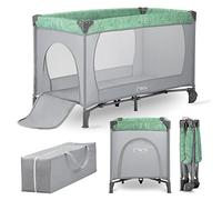 Momi Lettino da viaggio BELOVE, per bambini fino a 15 kg di peso corporeo, L 65 x L 125 x H 78 cm (pieghevole 21 x 23 x 80 cm), lettino da viaggio per bambini con materassino, 2 ruote