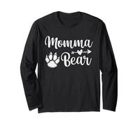 Momma Bear Happy Mothers Day, Stampa a Forma di Zampa di Mamma da Donna Maglia a Manica