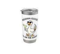 Momma Goose Is On Loose Fun Summer Vibes Design a forma di papera Bicchiere termico in acciaio inox doppia parete