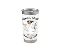 Momma Goose Is On Loose Fun Summer Vibes Design a forma di papera Bicchiere termico in acciaio inox doppia parete