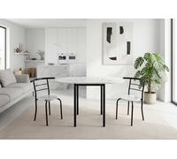 MOMMA HOME Set tavolo da cucina allungabile con 2 sedie - Tavolo da pranzo pieghevole e ribaltabile, tavolo allungabile per cucina e soggiorno, modello Leva (MARMOL)