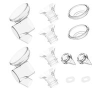 MOMMED MY-385 Accessori per Tiralatte, Include 2 Valvole a Becco d’Anatra, 2 Tubi a T, 2 Membrane in Silicone, 2 Tappi in Silicone, 2 Inserti per Flangia 19mm, 2 Inserti per Flangia 21mm