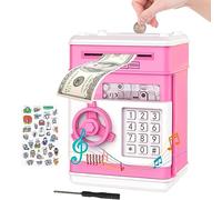 MOMMED Salvadanaio Elettronico, Salvadanaio Bambini con protezione tramite password, scorrimento automatico della carta moneta Mini Cassaforte, ATM Savings Bank, Ottimo regalo per i bambini
