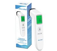 MomMed Termometro Febbre Infrarossi, Termoscanner per Febbre Senza Contatto per Bambini e Adulti, Termoscanner con Display LCD, Termometro Infrarossi con Allarme Febbre e Funzione di Richiamo Memoria.