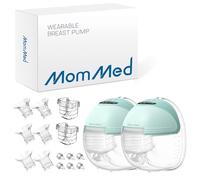 MOMMED Tiralatte Elettrico Doppio, Tiralatte Elettrico indossabile con 3 modalità e 12 potenze, 24 mm Tiralatte con design a prova di perdite, Ricaricabili, Include 17/19/21 mm inserti flangiati