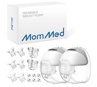 MOMMED Tiralatte Elettrico Doppio, Tiralatte Elettrico indossabile con 3modalità e 12potenze, 24mm Tiralatte con design a prova di perdite, Ricaricabili, Include 17/19/21mm inserti flangiati, Grigio