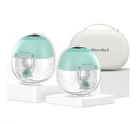 MomMed Tiralatte indossabile S33 con custodia, pompa ultra-silenziosa per lavoro e notte, pausa con un solo tocco, luce notturna, a prova di perdite, 4 modalità, 9 livelli, inserti da 17/19/21 mm