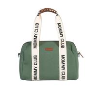 CHILDHOME, Borsa fasciatoio, Mommy Bag, Fasciatoio incluso, Ampio spazio, Attacco per passeggino, Tracolla, Cotone, 22L, Mommy Club Signature, Verde