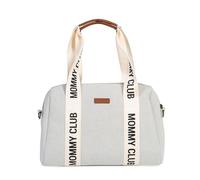 CHILDHOME, Borsa fasciatoio, Mommy Bag, Fasciatoio incluso, Ampio spazio, Attacco per passeggino, Tracolla, Cotone, 22L, Mommy Club Signature, Ecru