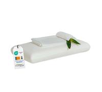 MOMMY CONFORT - Cuscino Memory Foam 75cm - Guanciale Ergonomico in Viscoelastico - Federa Aloe Vera Lavabile con Cerniera + Copertura Interna - Termoregolante - Certificato OEKO-TEX - Prodotto Europa