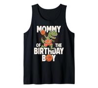 Mommy of The Birthday Boy T-Rex Dino Basket Compleanno Canotta