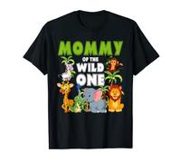Mommy of The Wild One Zoo Birthday Safari Jungle Animal Maglietta