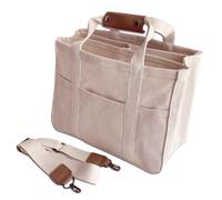 Mommy Tote - Borsa a tracolla per la mamma, elegante organizer per pannolini con scomparto multitasche, borsa leggera per passeggino, consegna in ospedale, viaggi e tutti i giorni, bianco, Refer to