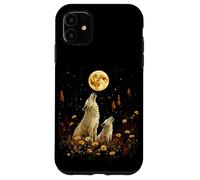Mommy Wolf & Cub Howling at the Moon Festa della mamma Natale Custodia per iPhone 11
