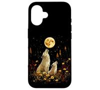 Mommy Wolf & Cub Howling at the Moon Festa della mamma Natale Custodia per iPhone 16