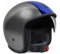MOMO Blade Glossy Blue Elmetto jet, blu-argento, taglia 2XS per maschi