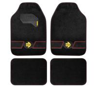 MOMO - Set 4 Tappeti In Moquette Fun Nero/strisce Rosse