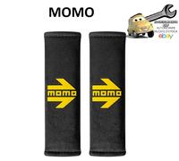 MOMO Coppia Cuscinetti per Cinture di Sicurezza Auto Arrow Nero con Logo Giallo