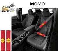 MOMO Coppia Cuscinetti per Cinture di Sicurezza Auto Arrow Rossi con Logo Giallo