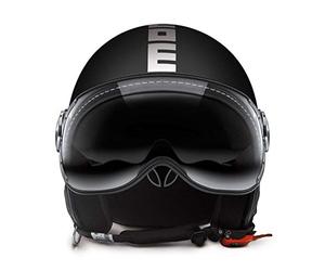 MOMO Design 10010030032 CASCO DEMI JET FIGHTER EVO NERO OPACO/BIANCA TAGLIA XS