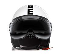 MOMO Design 100230 CASCO MOMO FIGHTER FGTR EVO, DOPPIA VISIERA, BIANCO, QUARZO, GLOSS/BLACK, TAGLIA S