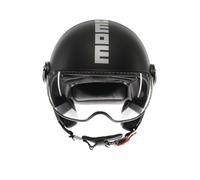 Casco Jet Momo Design Fgtr Evo Mono Opaco Nero Argento XL