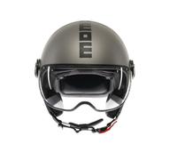 MOMODESIGN - FGTR EVO E2206, Casco Jet con Visiera Parasole, Casco Aperto per Moto e Scooter, per Uomo e Donna, Titanio Opaco/Nero, XS