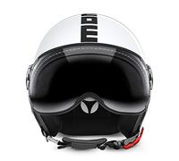 Casco jet Momo Design Fighter Classic bianco lucido nero S