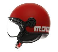 Momo Design casco jet Fgtr Classic 2206 Candy - Rosso opaco/ Decal Bianco L