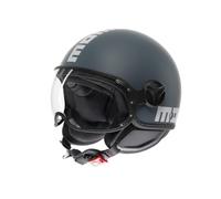 Casco Jet Momo Design Fgtr Classic Candy Ottanio Opaco Grigio Bianco L