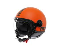 Casco Jet Momo Design Fgtr Classic Arancione Opaco Nero L