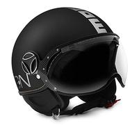 MOMO Design MOMODESIGN Casco Jet FGTR Classic, Nero Opaco Logo Grigio, Taglia M
