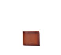 MOMO Design Portafoglio Uomo Vera Pelle Cuoio Compatto 11,5x9 cm Cognac